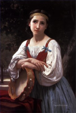 Bohemienne au Tambour del Realismo Vasco William Adolphe Bouguereau Pinturas al óleo
